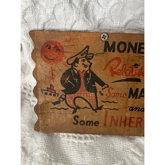 Vintage 50s Wooden Komic Kard Wall Art - Picture 4 of 5